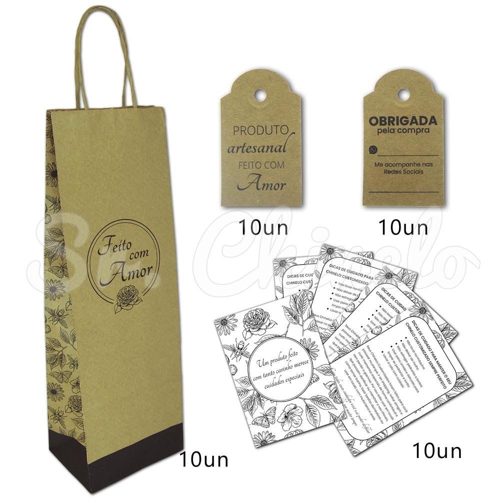 Kit Embalagens, Produto Artesanal, Kraft