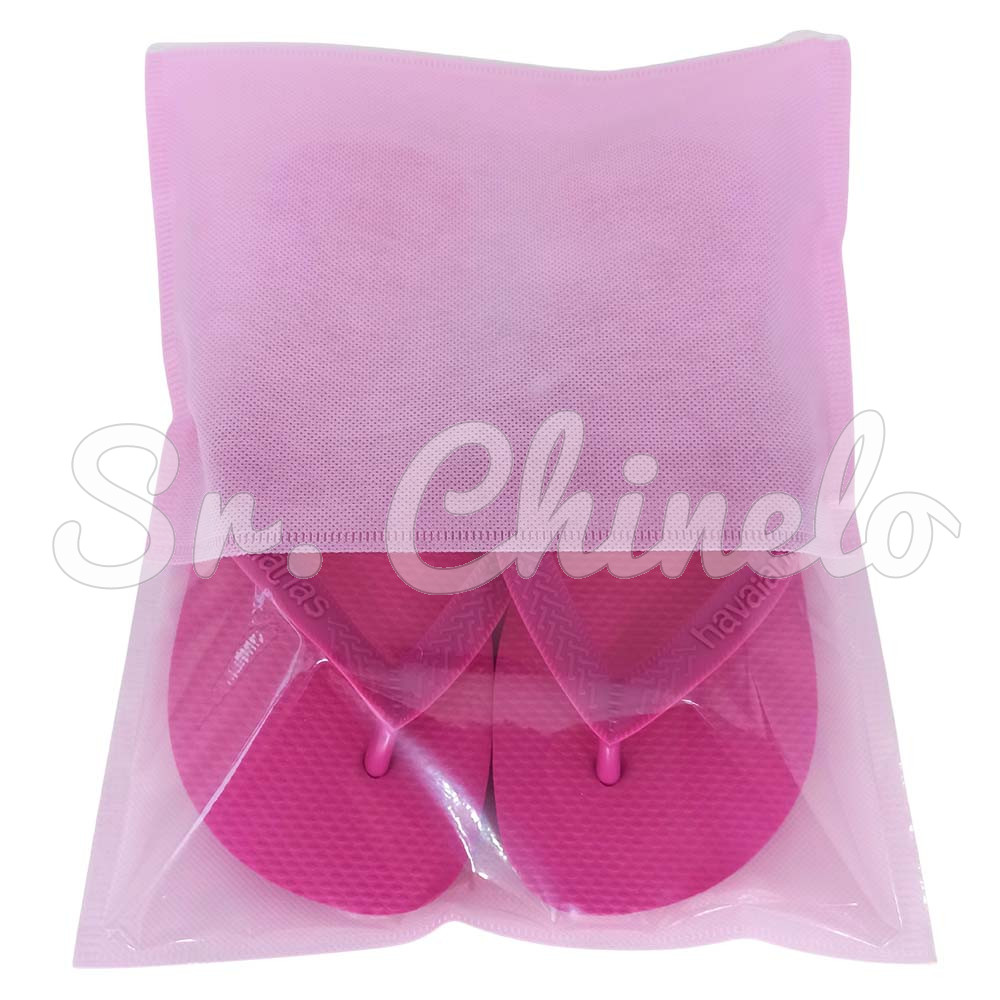 Saquinho de TNT com Fecho Zip, 24cm x 30cm, Rosa