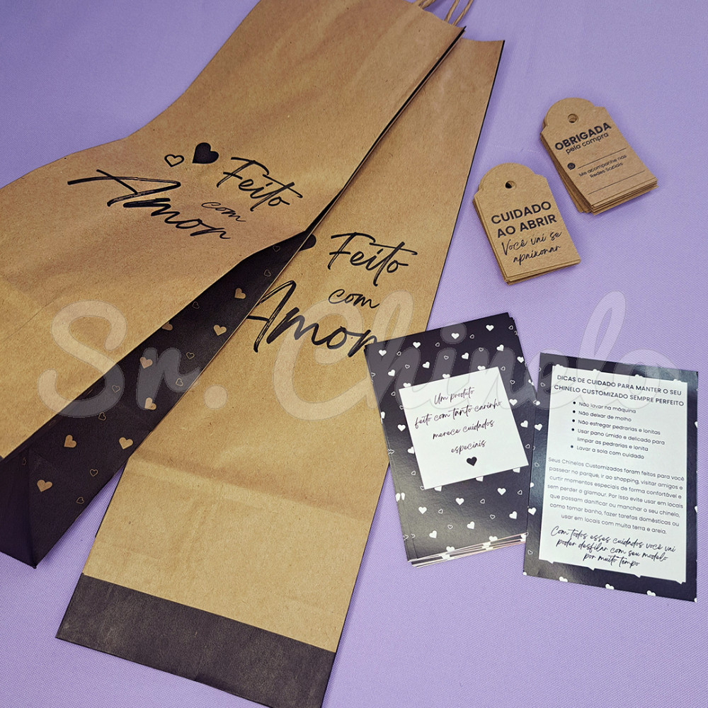 Kit Embalagens, Cuidado ao Abrir, Kraft