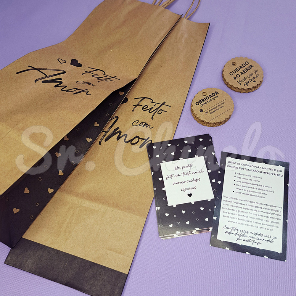 Kit Embalagens, Cuidado ao Abrir, Kraft