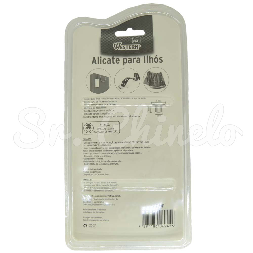 Alicate para Ilhós, Western Pro + 100 Ilhoses
