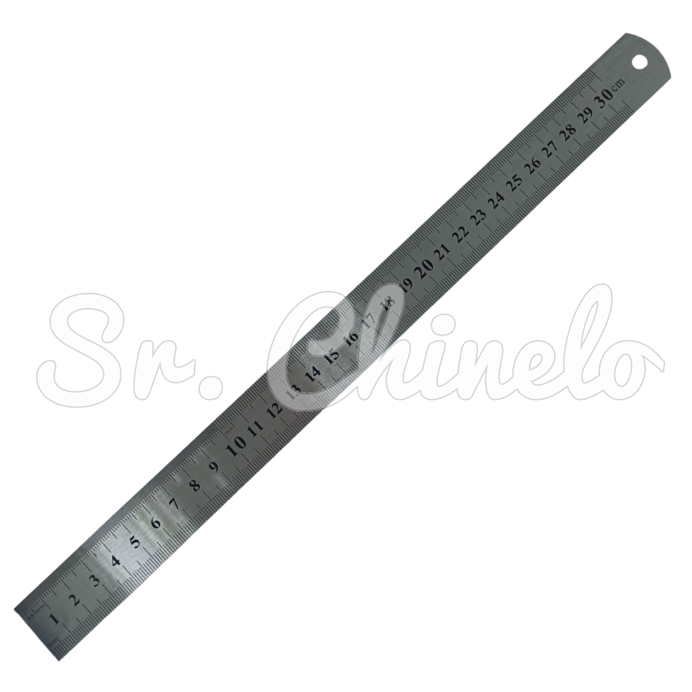 Régua de Metal, Aço Inox, 30cm