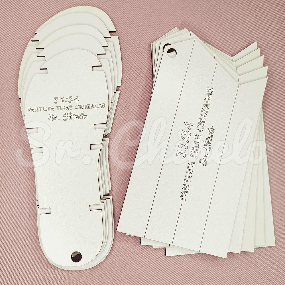 Molde MDF, Pantufa Tiras Cruzadas