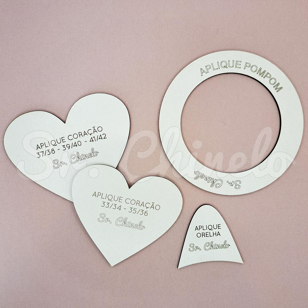 Molde MDF, Apliques para Pantufa