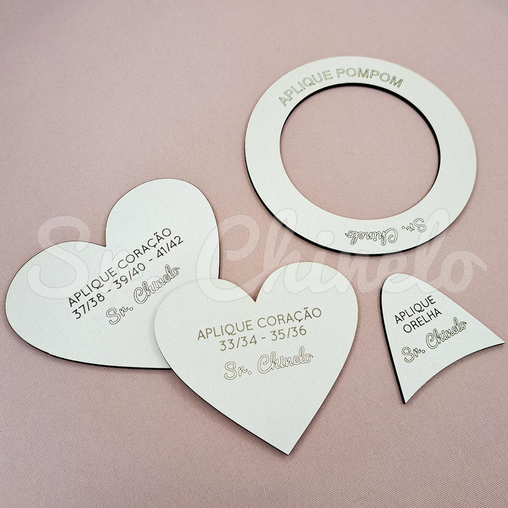 Molde MDF, Apliques para Pantufa