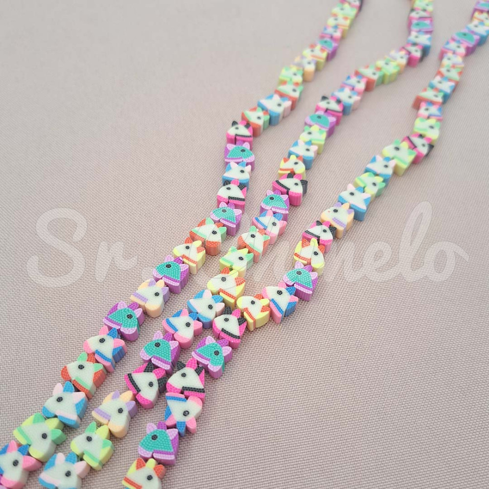 Fio de Fimo Emborrachado, Unicórnios, Colorido