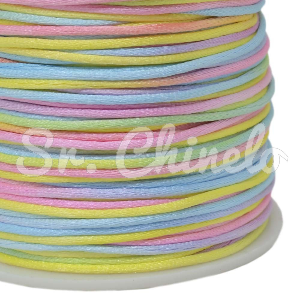 Fio de Seda, 1mm, Mesclado Pastel Candy