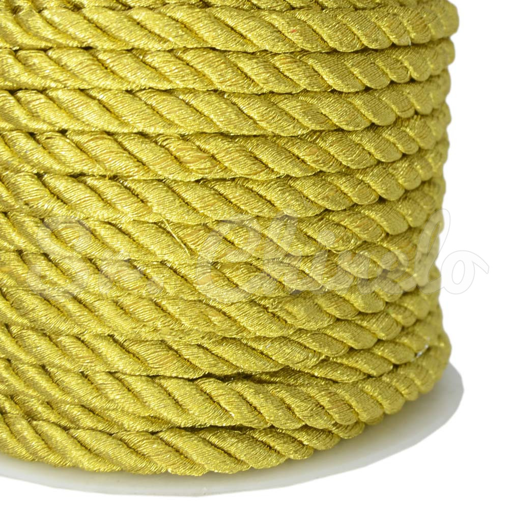 Cordão de São Francisco, 06mm, Dourado Metalizado