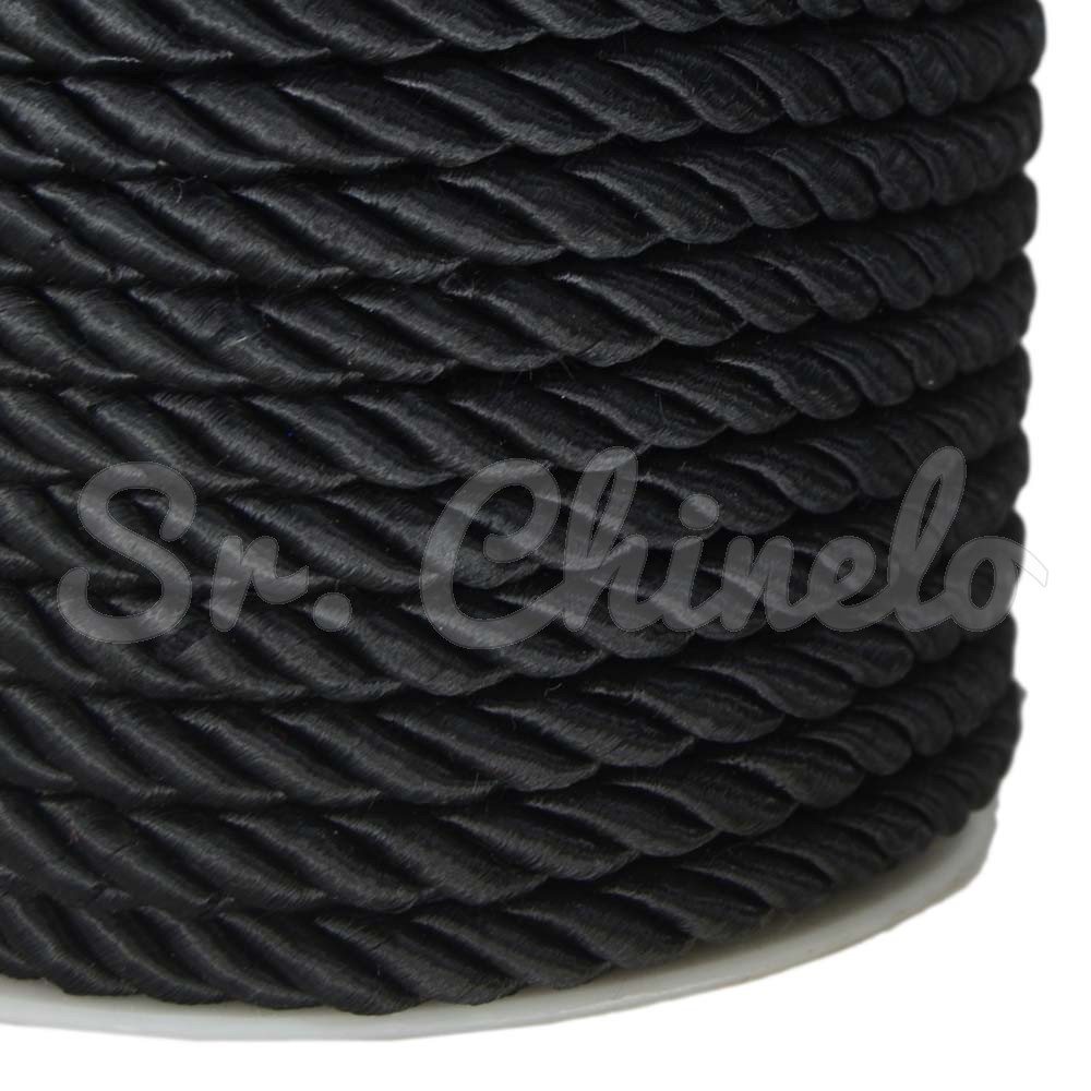 Cordão de São Francisco, 06mm, Preto