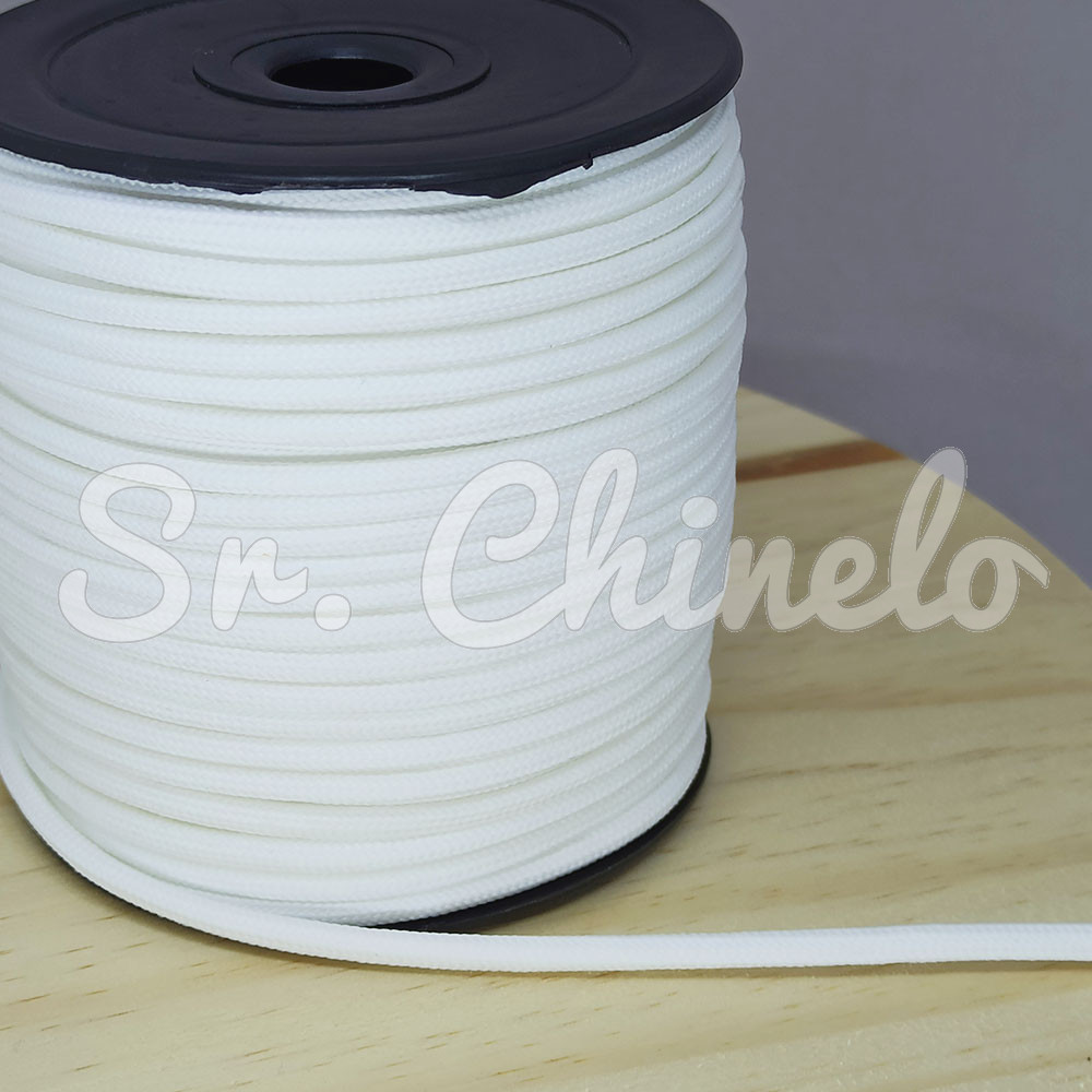 Cordão de Poliéster, 4mm, Branco