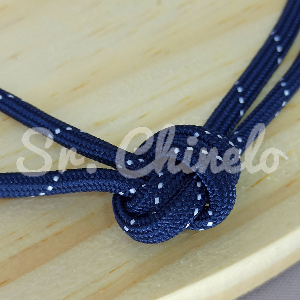 Cordão de Poliéster, Pontilhado, 4mm, Marinho