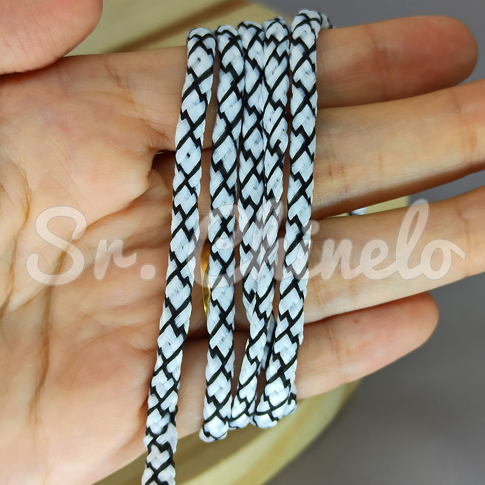 Cordão de Poliéster, Teia de Aranha, 4mm, Branco