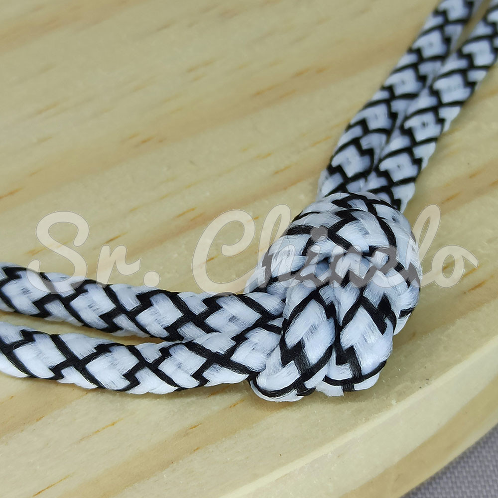 Cordão de Poliéster, Teia de Aranha, 4mm, Branco