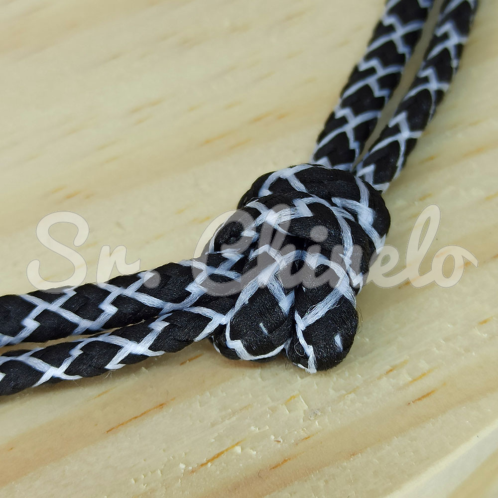 Cordão de Poliéster, Teia de Aranha, 4mm, Preto