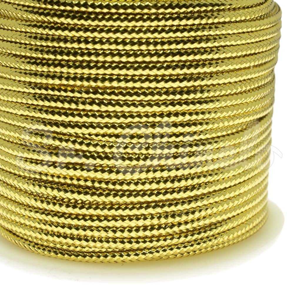 Cordão de Lurex, 2mm, Dourado