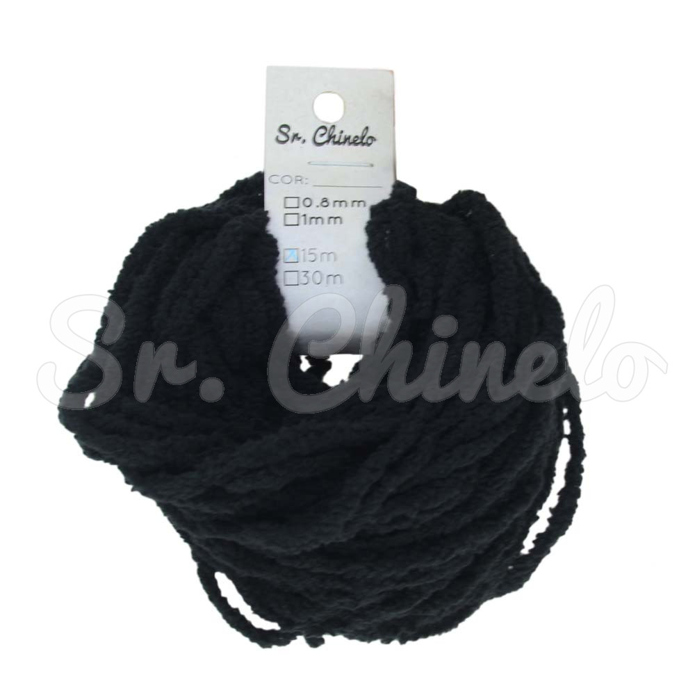 Fio de Lã, Ternura, 3mm, Preto