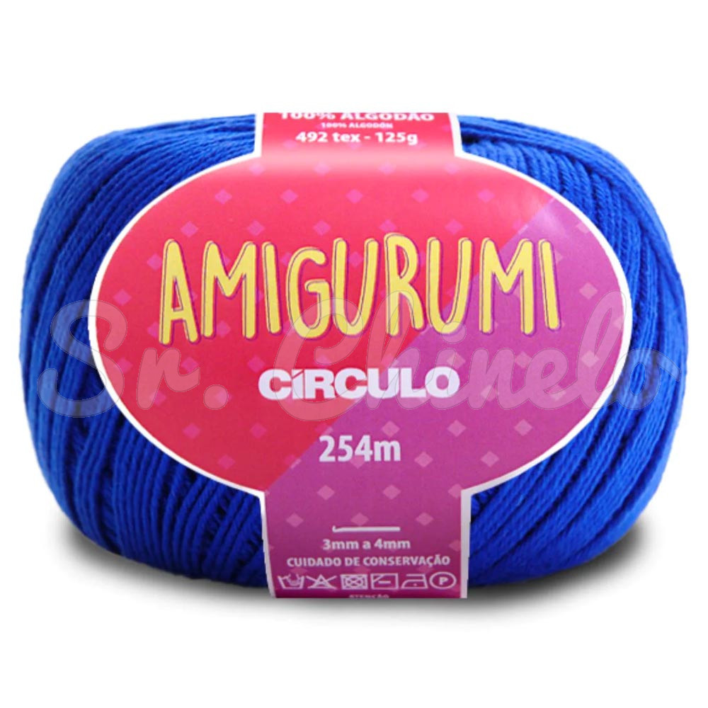 Fio Linha para Crochê, Círculo, Amigurumi, Azul Bic