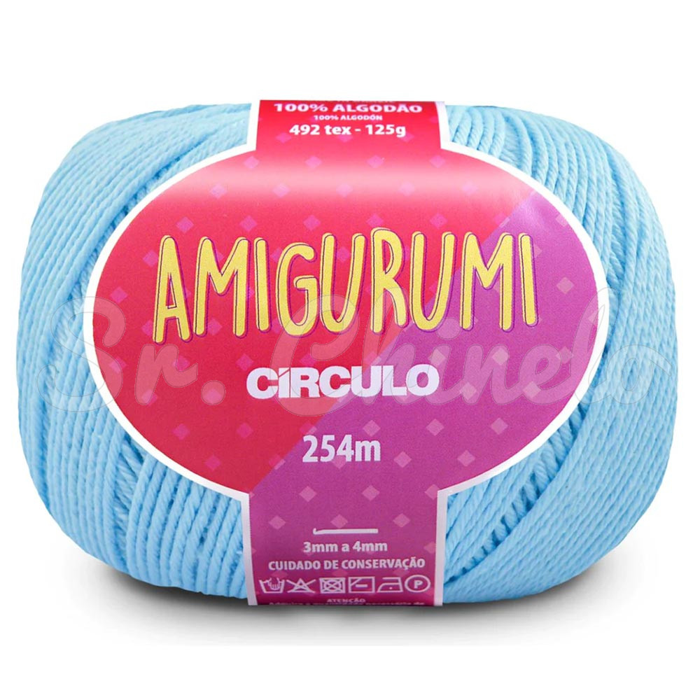 Fio Linha para Crochê, Círculo, Amigurumi, Azul Candy