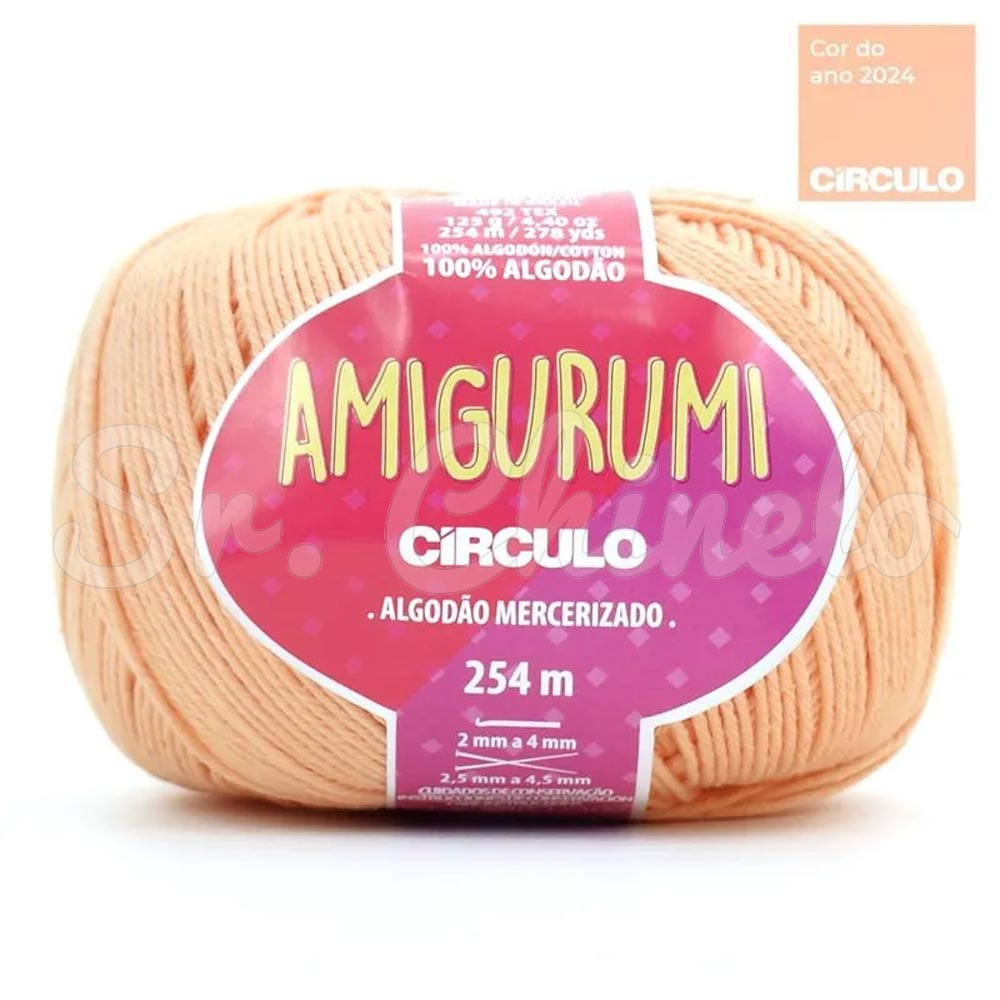 Fio Linha para Crochê, Círculo, Amigurumi, Peach Fuzz