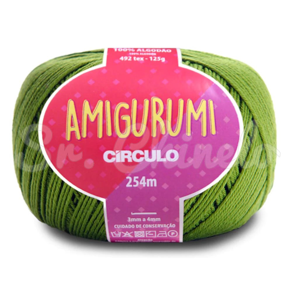 Fio Linha para Crochê, Círculo, Amigurumi, Greenery