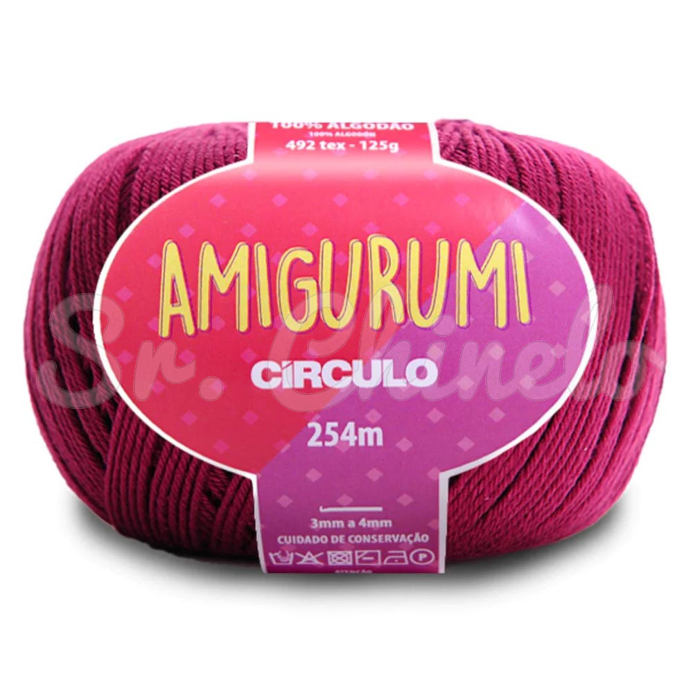 Fio Linha para Crochê, Círculo, Amigurumi, Vinho