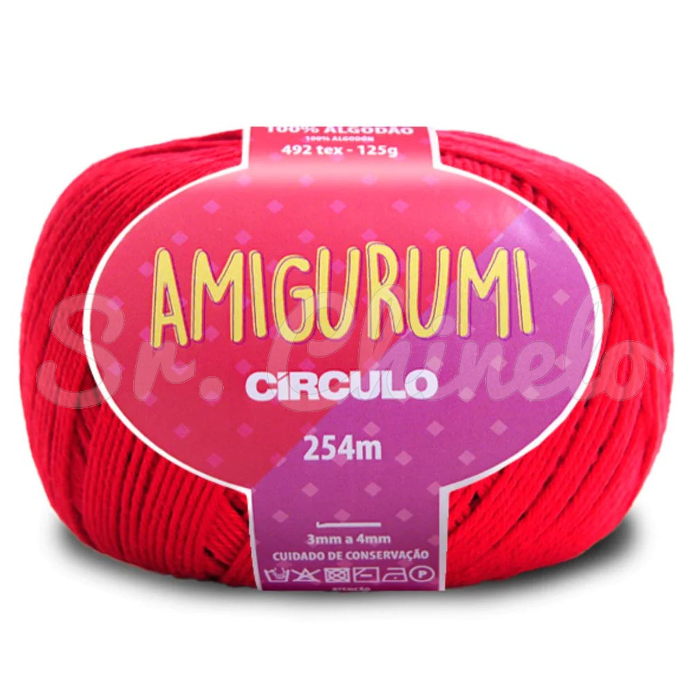 Fio Linha para Crochê, Círculo, Amigurumi, Carmim