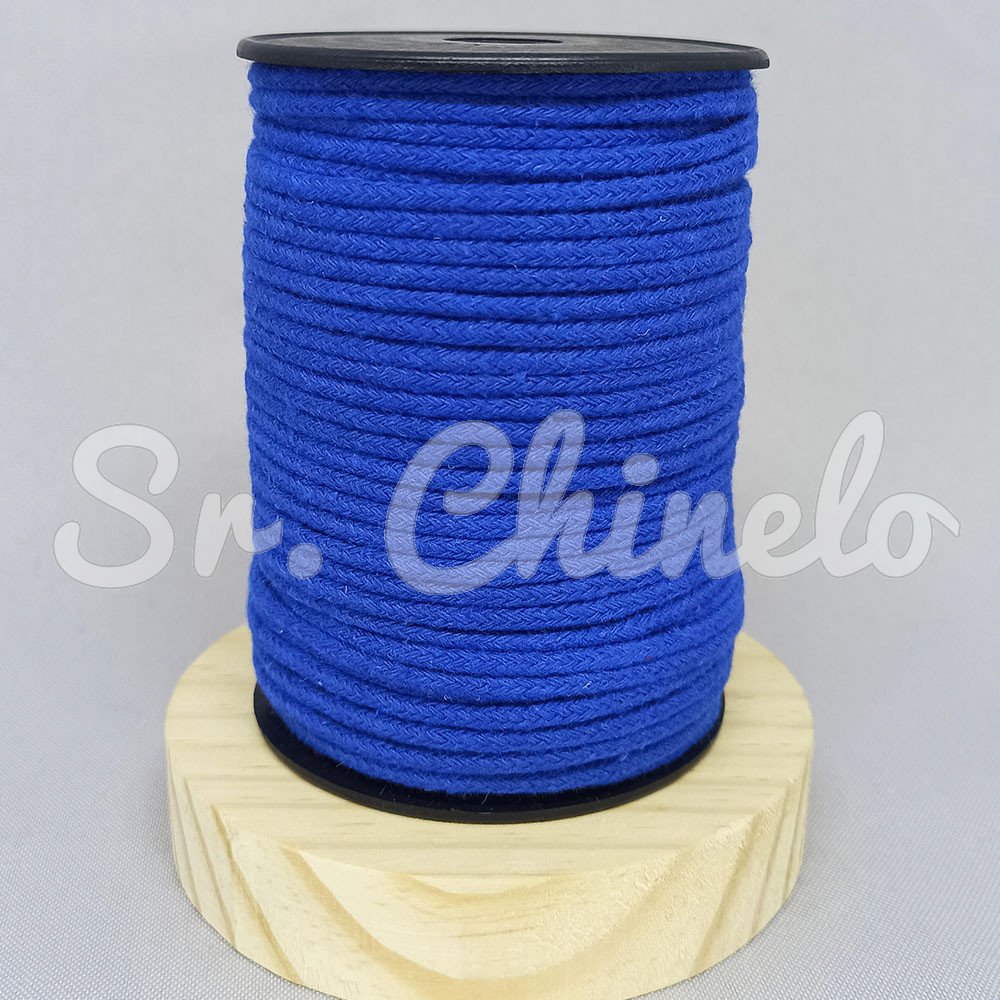 Cordão de Algodão, 3mm, Azul Royal