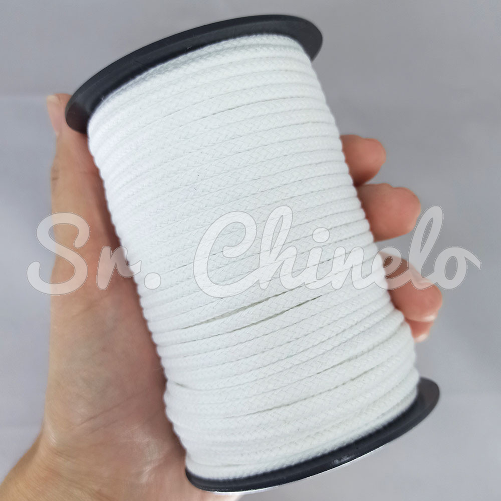 Cordão de Algodão, 3mm, Branco