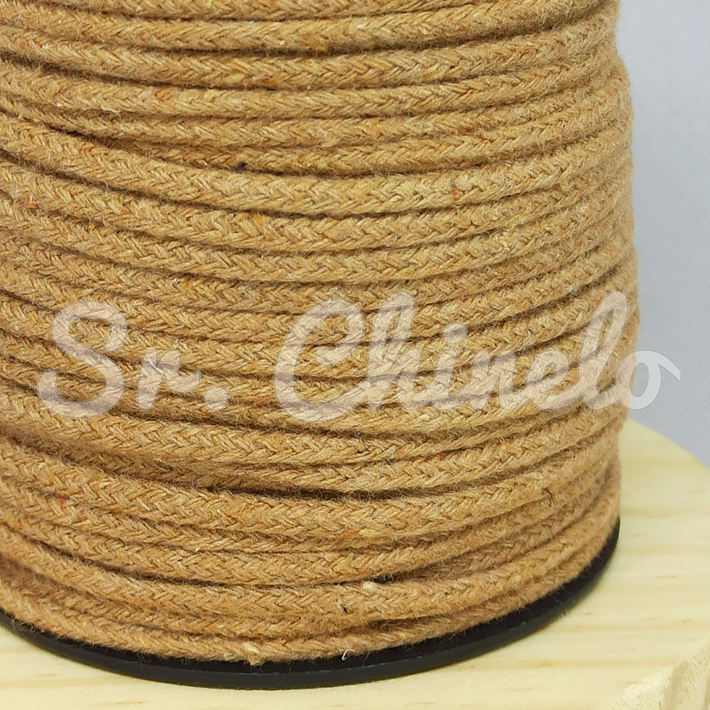 Cordão de Algodão, 3mm, Bege Caqui