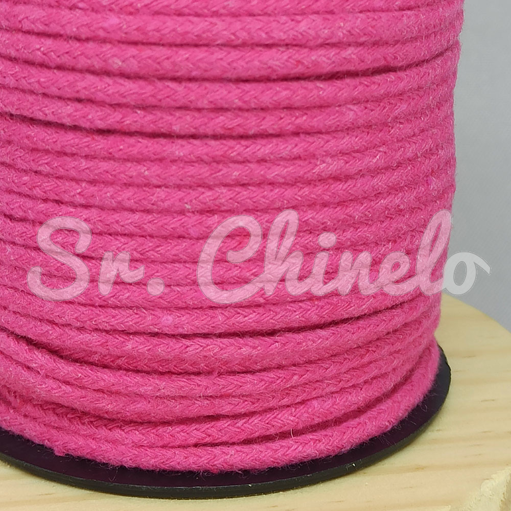 Cordão de Algodão, 3mm, Rosa