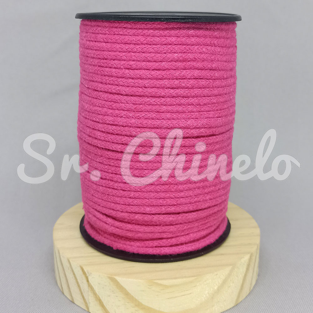 Cordão de Algodão, 3mm, Rosa