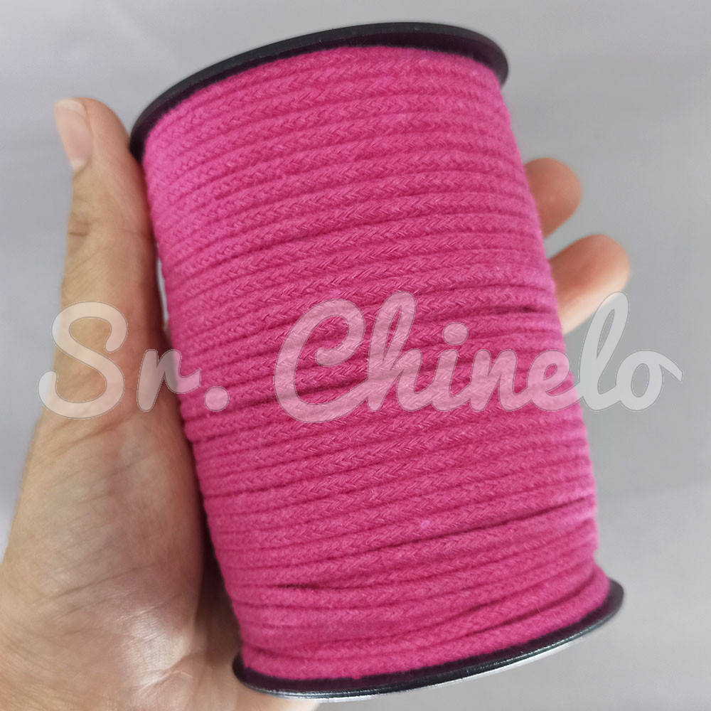 Cordão de Algodão, 3mm, Rosa