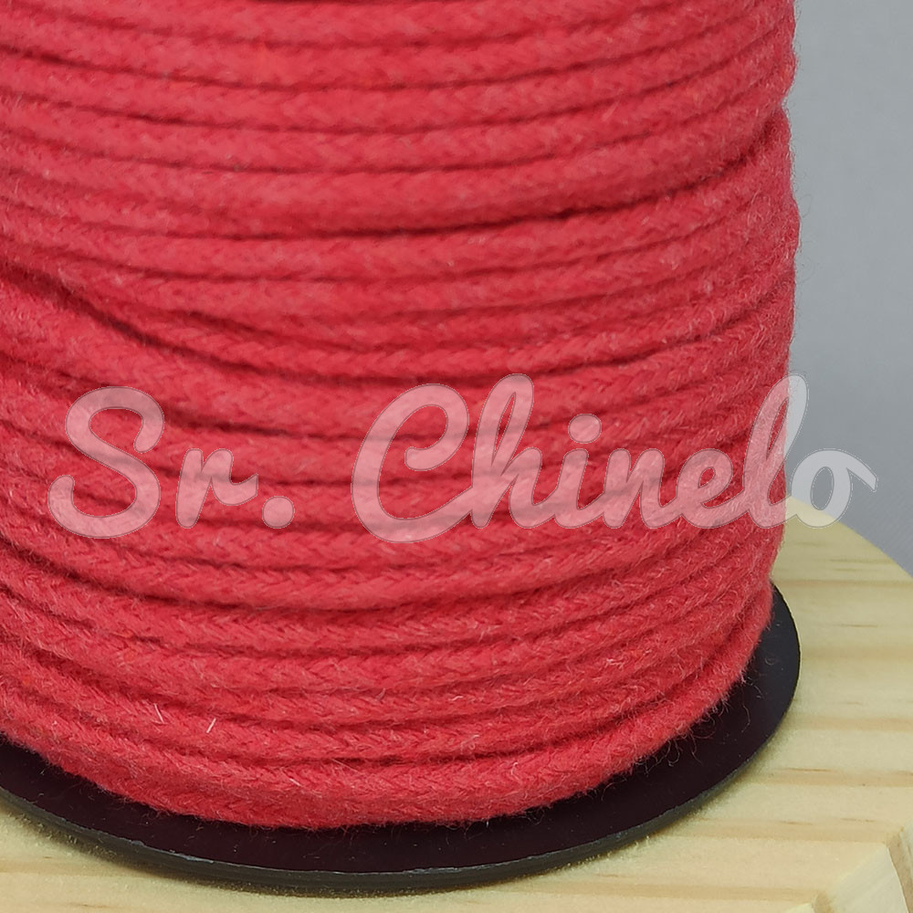 Cordão de Algodão, 3mm, Vermelho