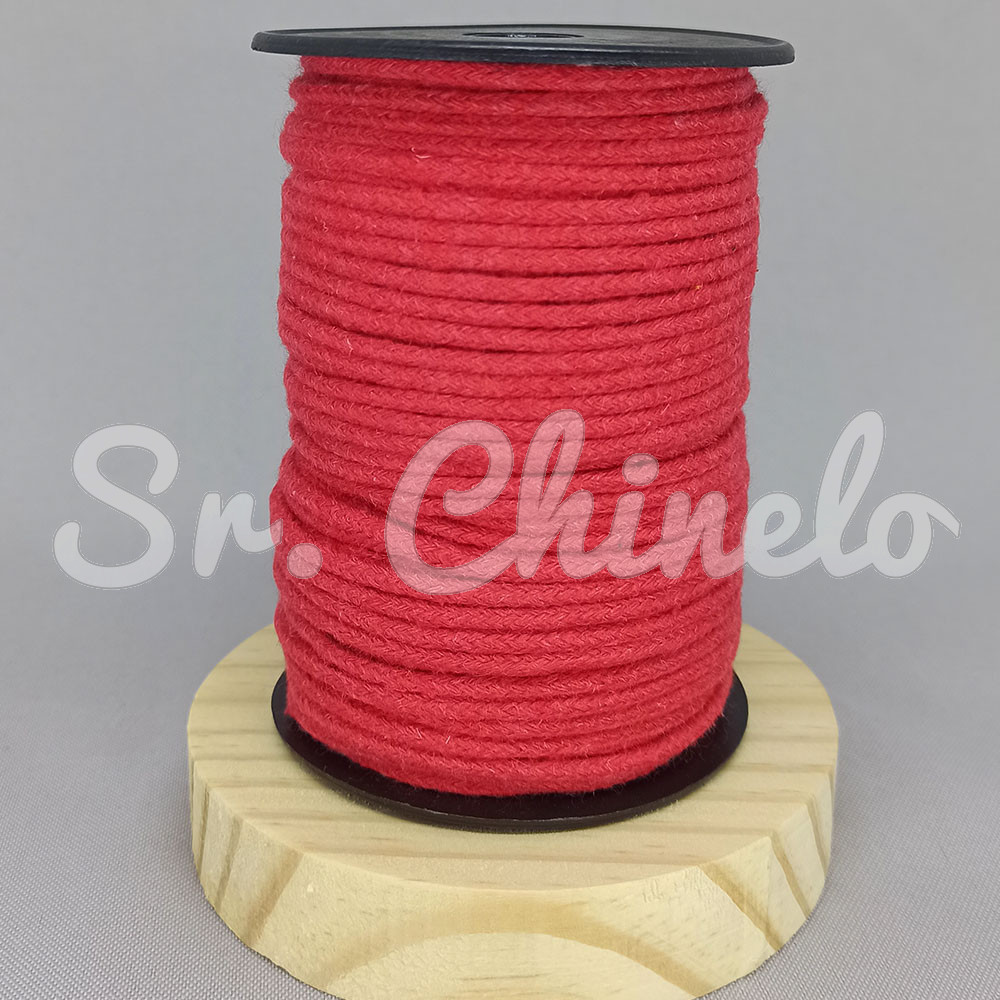 Cordão de Algodão, 3mm, Vermelho