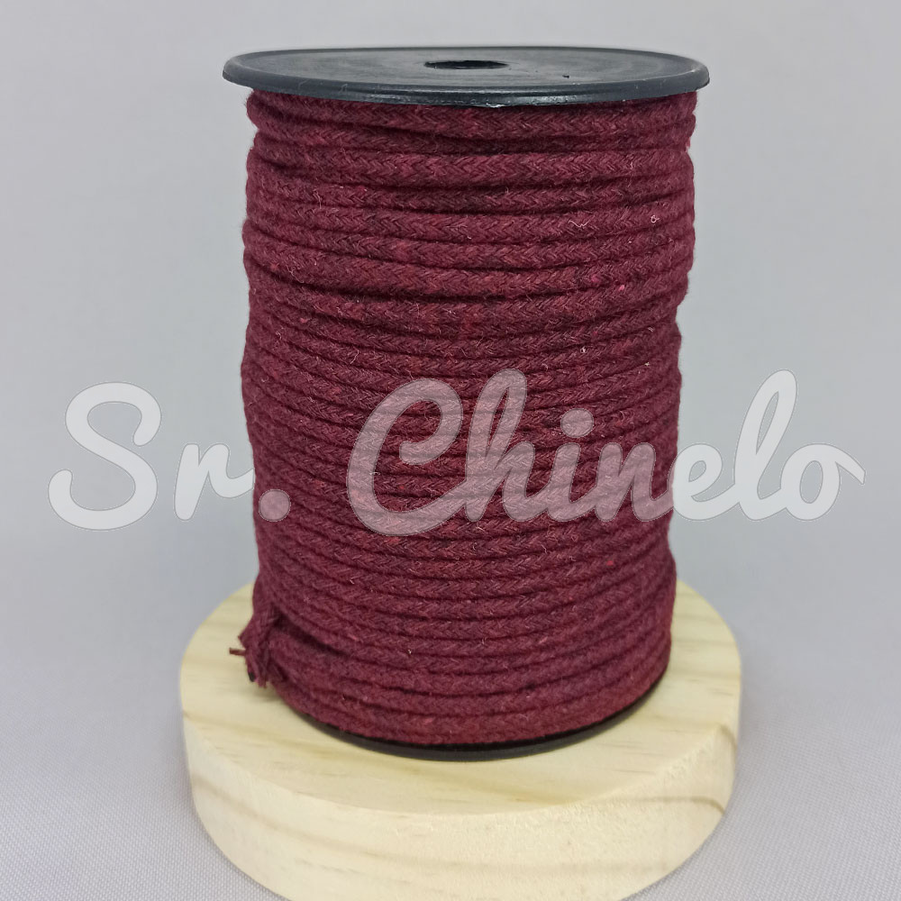 Cordão de Algodão, 3mm, Vinho
