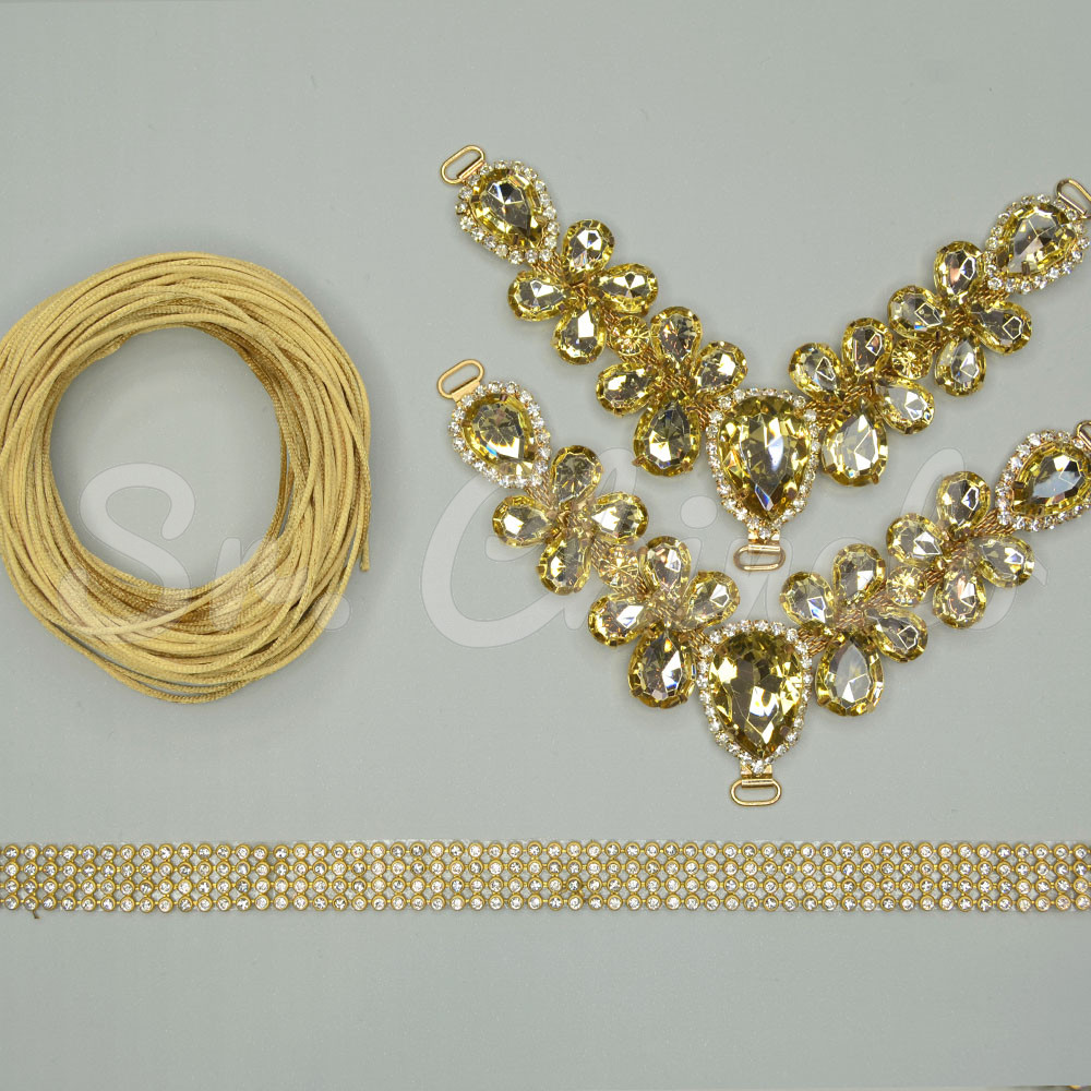 Kit Cabedal Melissa, Amarelo Dourado