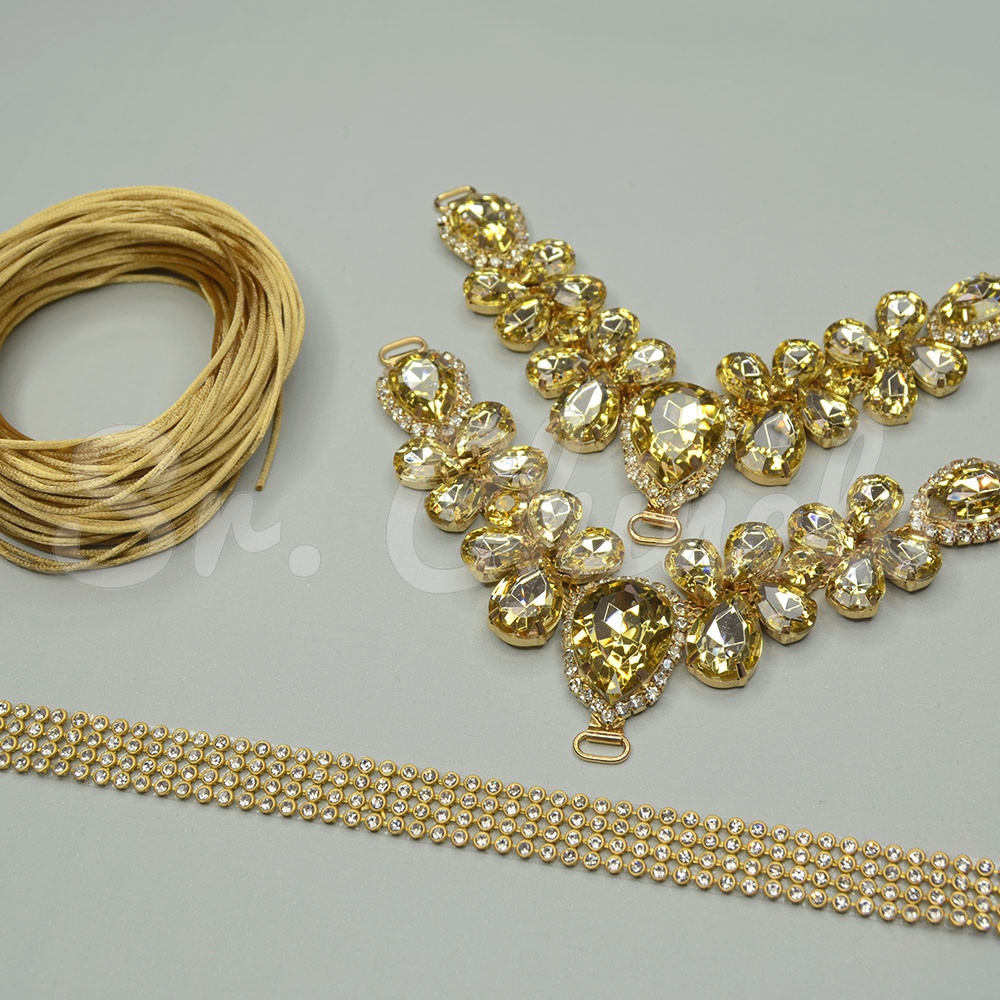 Kit Cabedal Melissa, Amarelo Dourado