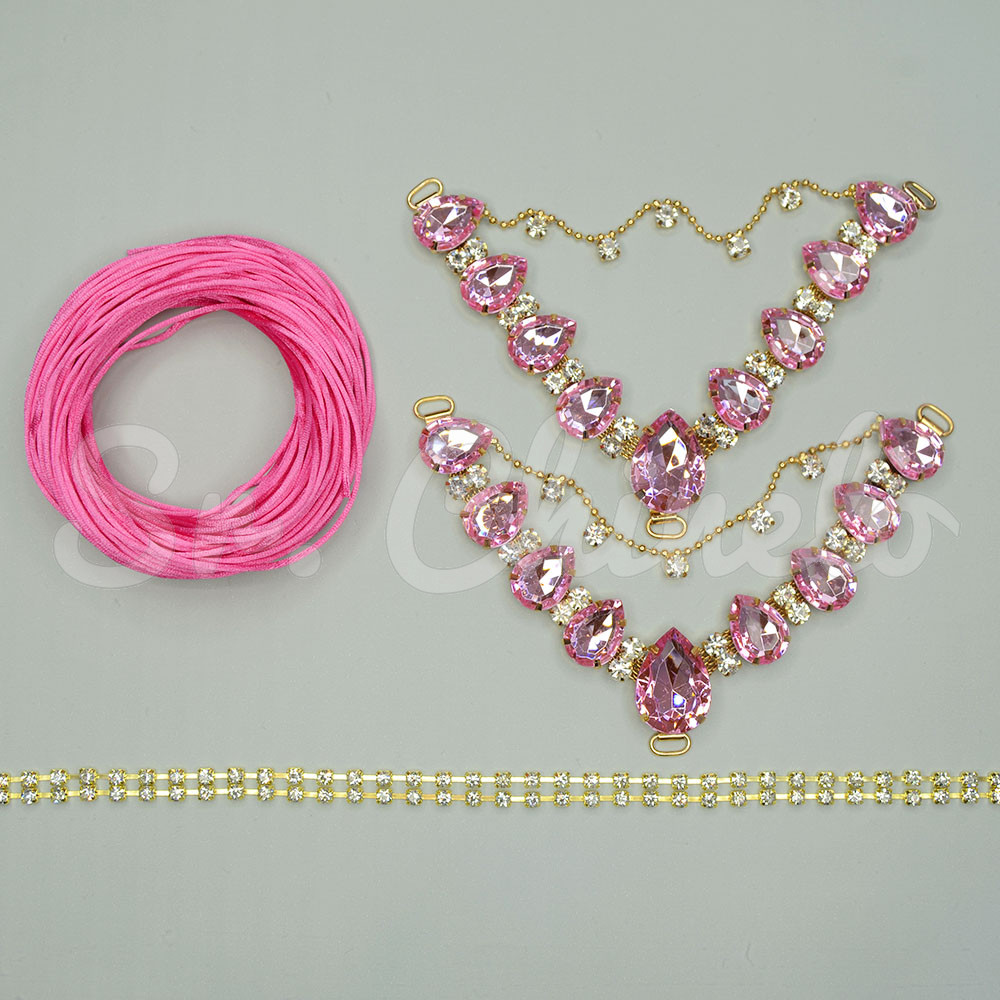 Kit Cabedal Carol, Rosa Claro