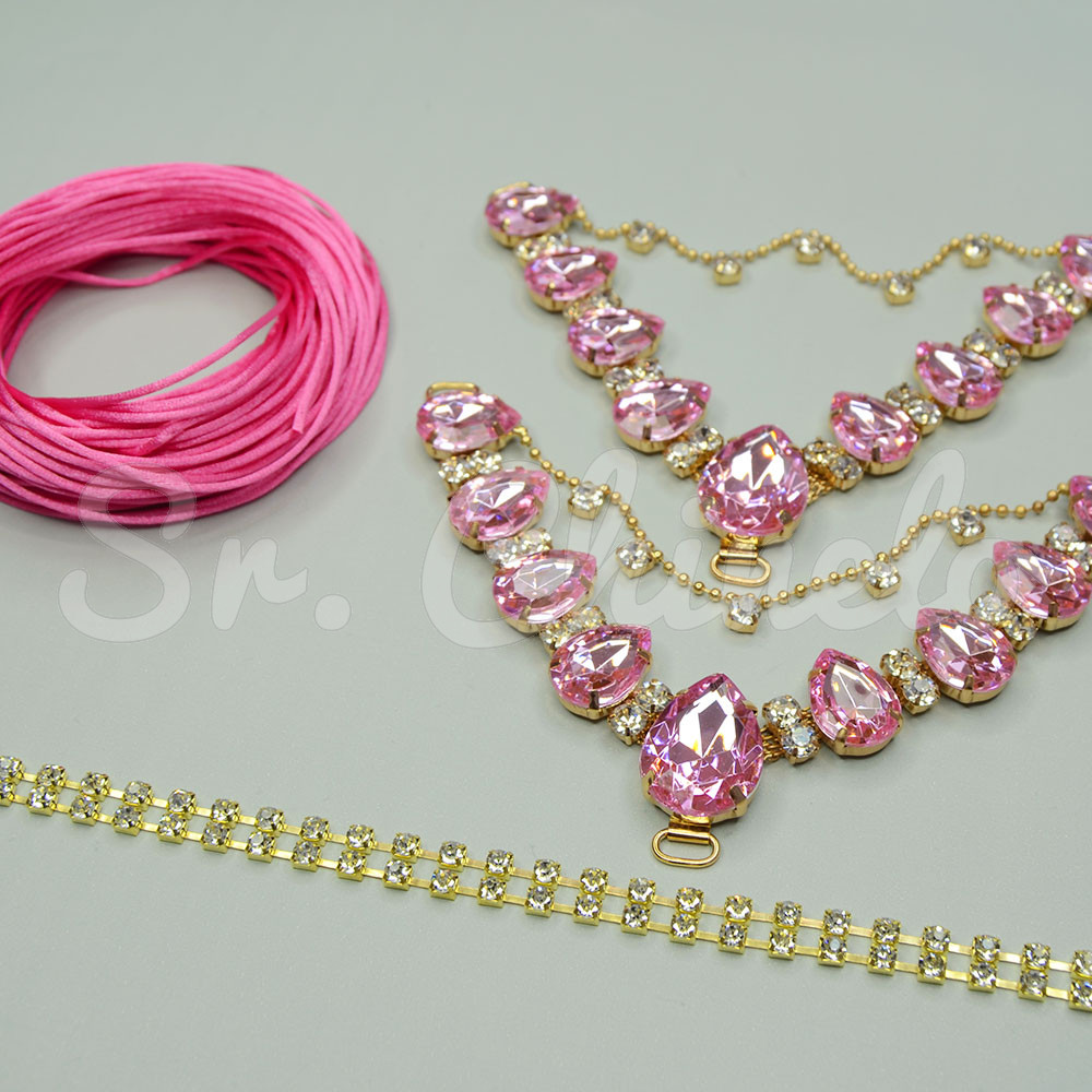 Kit Cabedal Carol, Rosa Claro
