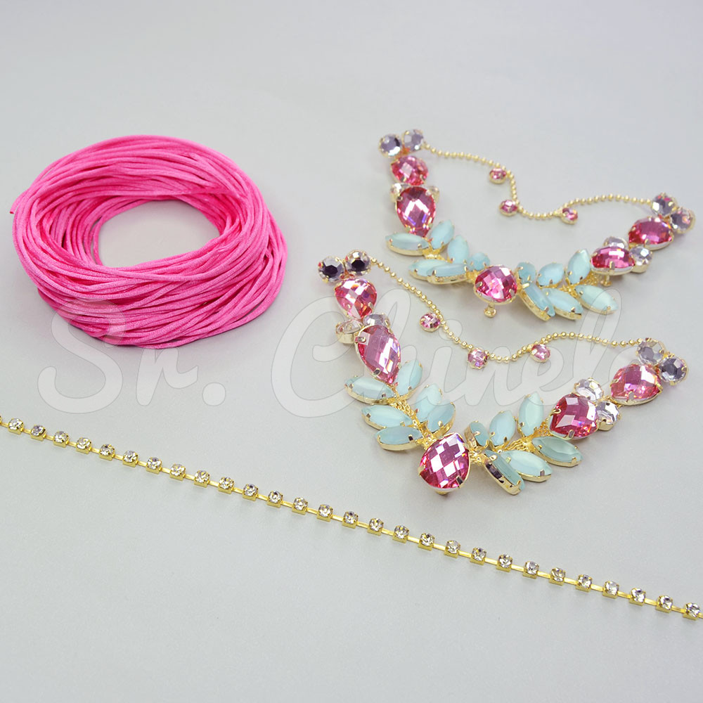 Kit Cabedal Sirena, Banhado, Rosa