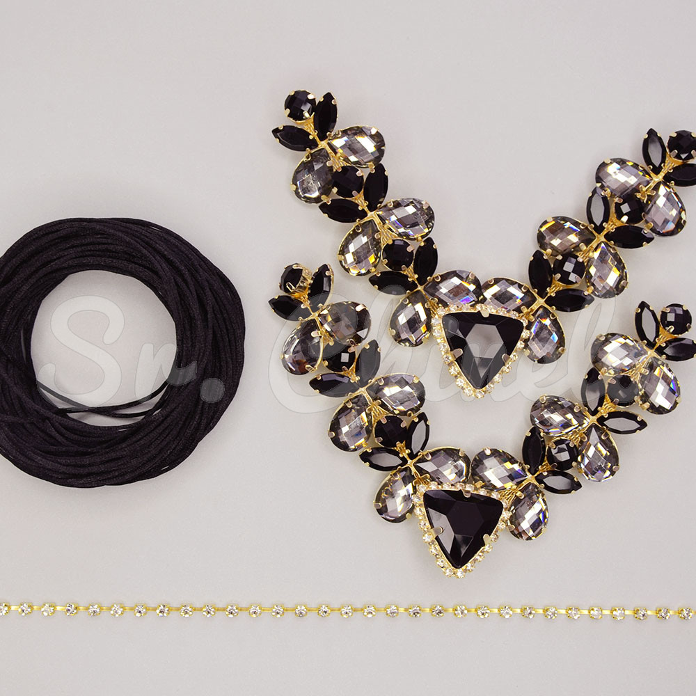 Kit Cabedal Vanessa, Banhado, Preto
