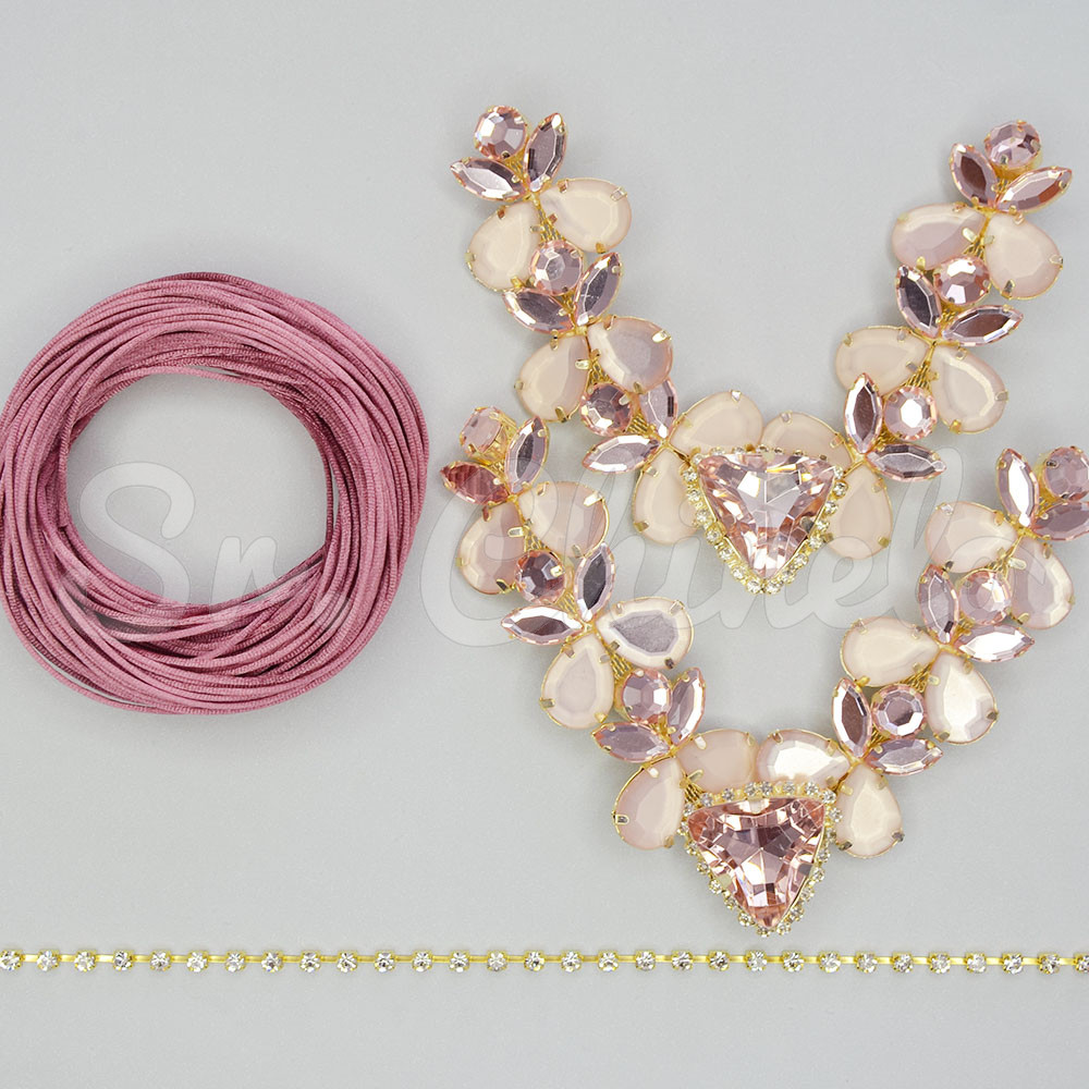 Kit Cabedal Vanessa, Banhado, Rosa Nude