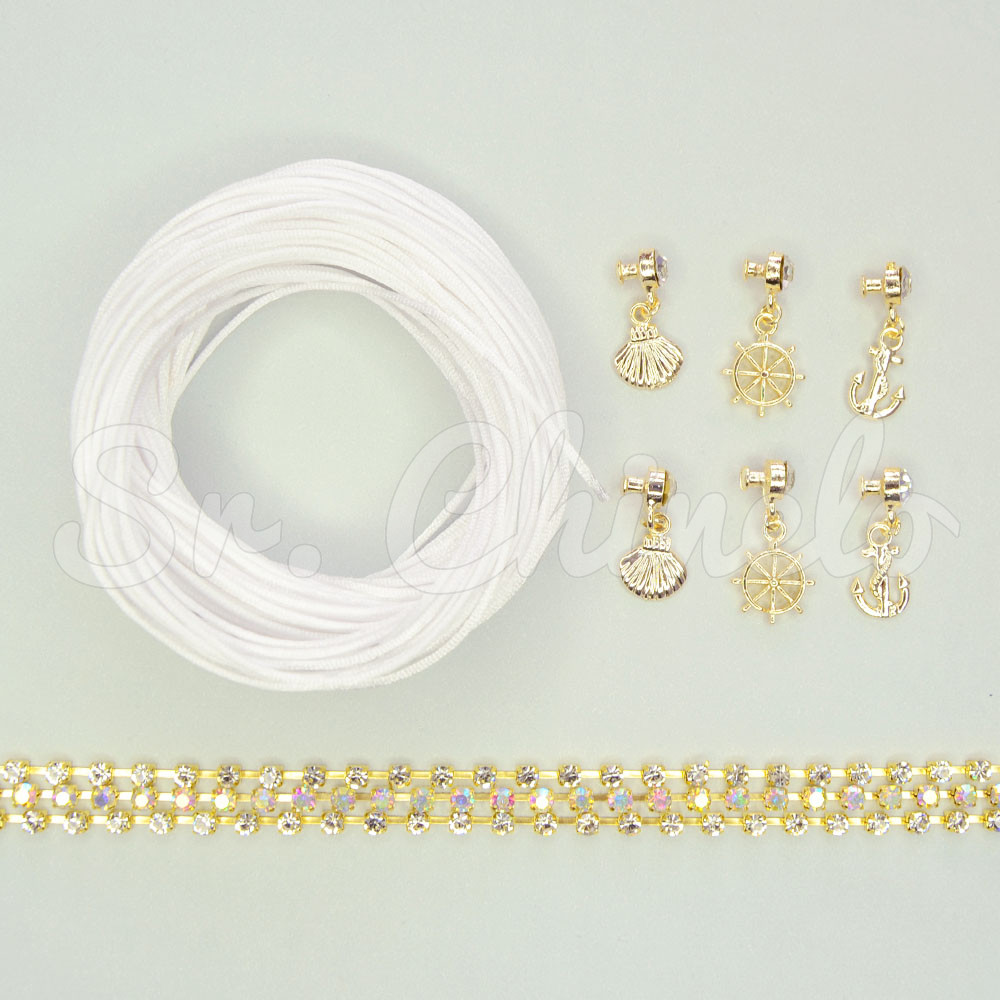 Kit Piercings Pingentes Mar, Branco