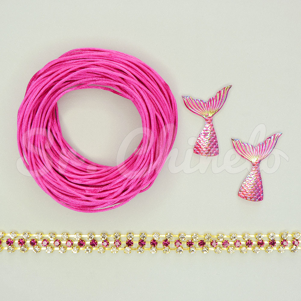 Kit Aplique Cauda de Sereia, Rosa
