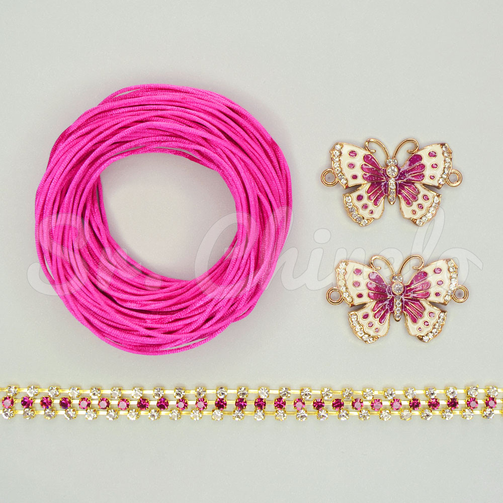 Kit Piercing Borboleta, Rosa