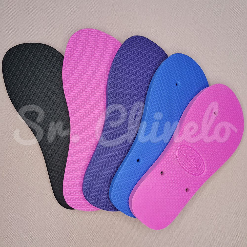 Kit 12 Pares de Solas de Borracha, Pequenos Defeitos, Cores Aleatórias