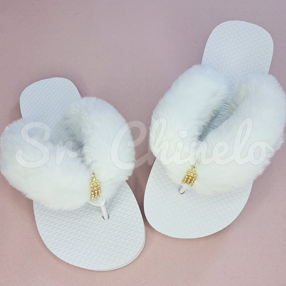 Kit Chinelufa Tiras Encapadas, Branco