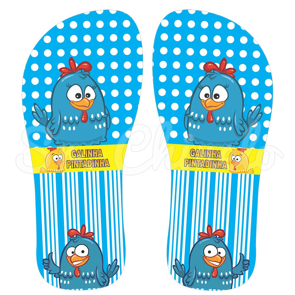Lonita Sublimada, Galinha Pintadinha, Azul/Amarelo
