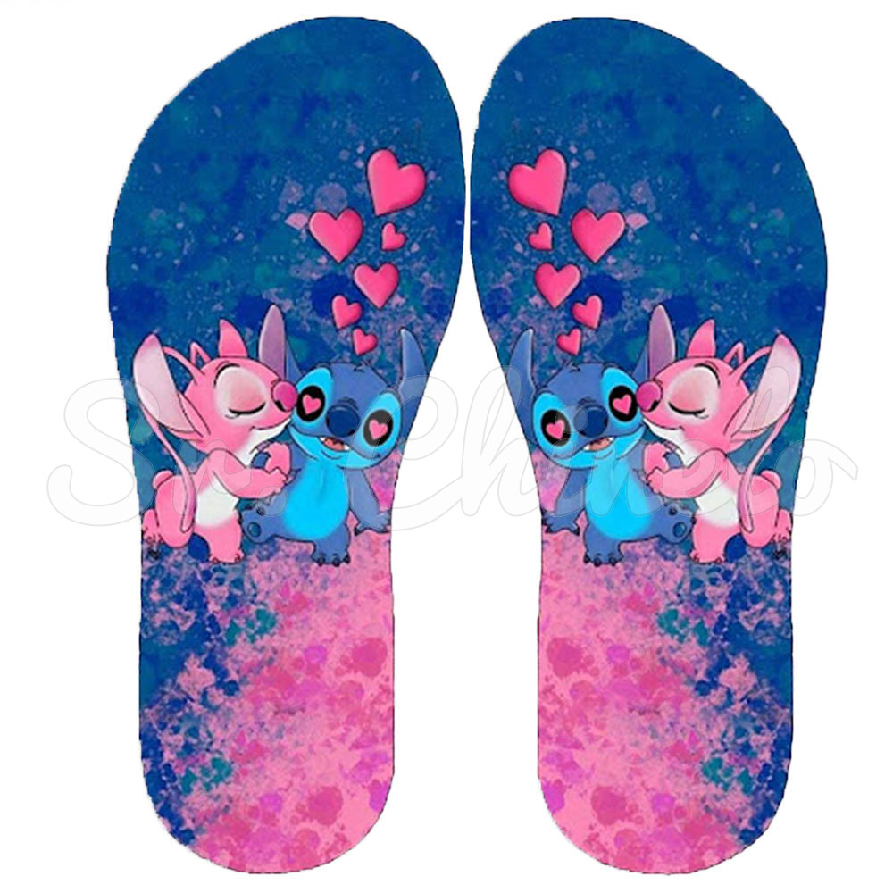 Lonita Sublimada, Stitch e Angel, Azul/Rosa