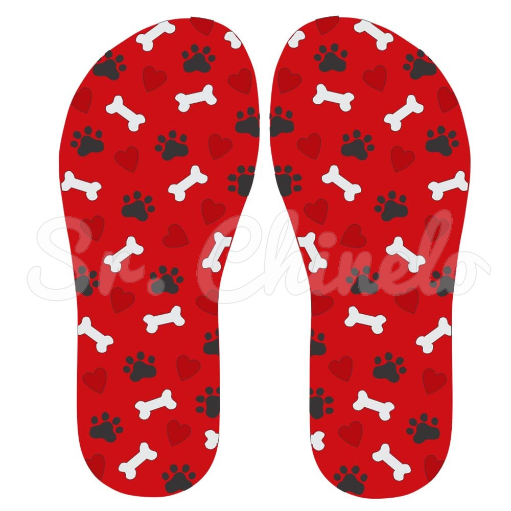 Lonita Sublimada, Patinhas e Ossinhos, Vermelho/Preto/Branco